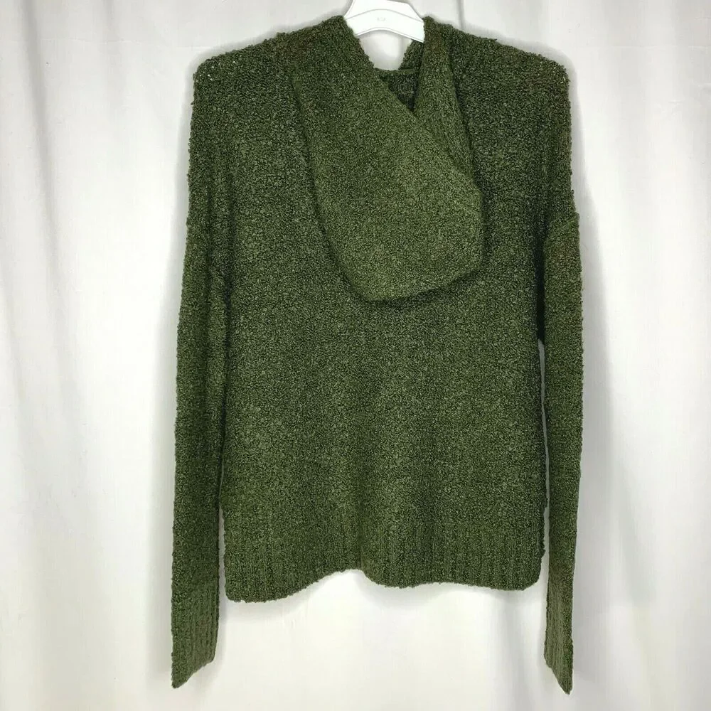 A New Day Womens Hooded Sweater Size XS Wool Blend Heather Olive Green - Picture 5 of 9